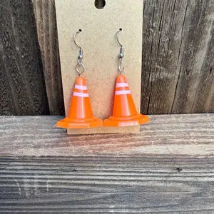 Traffic cone earrings