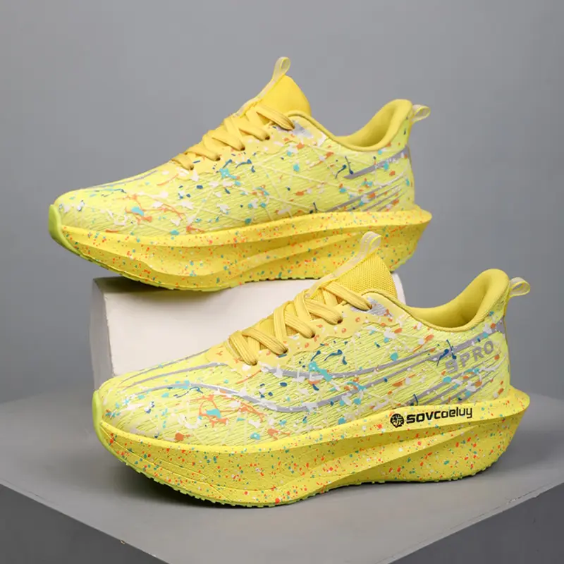 Women's High-Quality Colorful Running Shoes, Graffiti Design, Thick Sole, Breathable, Outdoor Sports & Daily Wear, Fashionable Running Shoes