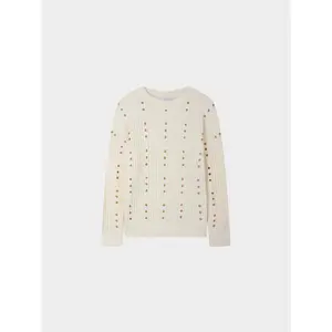 Grommet Sweater-Cream