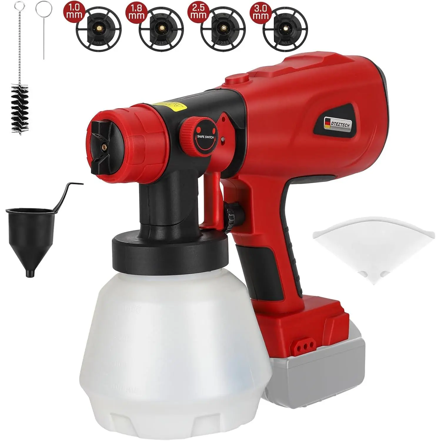 Cordless HVLP Paint Sprayer for Milwaukee 18V Battery - Brushless Motor, Copper Nozzle, 200W Portable Tool with Overload Protection & Safety Features for Home, Furniture (Battery Not Included, Ideal for Women, Kids’ Projects)