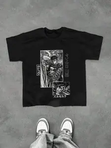 "Berserk" Guts T-shirt "Nosferatu Zodd" Comic Pattern T-shirt Fan Merchandise Dark Fantasy Anime T-shirt Guts and Zodd