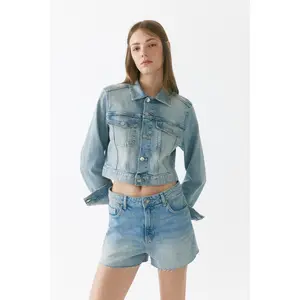 H&M Raw-edge denim shorts