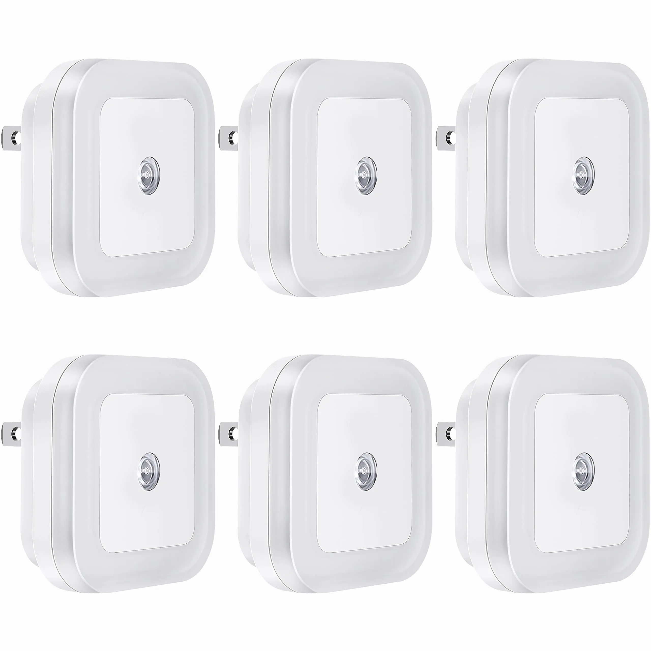 Night Lights Plug into Wall 6 Pack, Plug in Night Light, Dusk to Dawn Nightlight Led Night Lights for Bedroom, Bathroom, Hallway Warm White