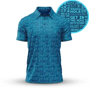 Bogey Bros Funny Innuendo Golf Polo Shirt With Blue Text Print For Sarcastic Men Sportswear