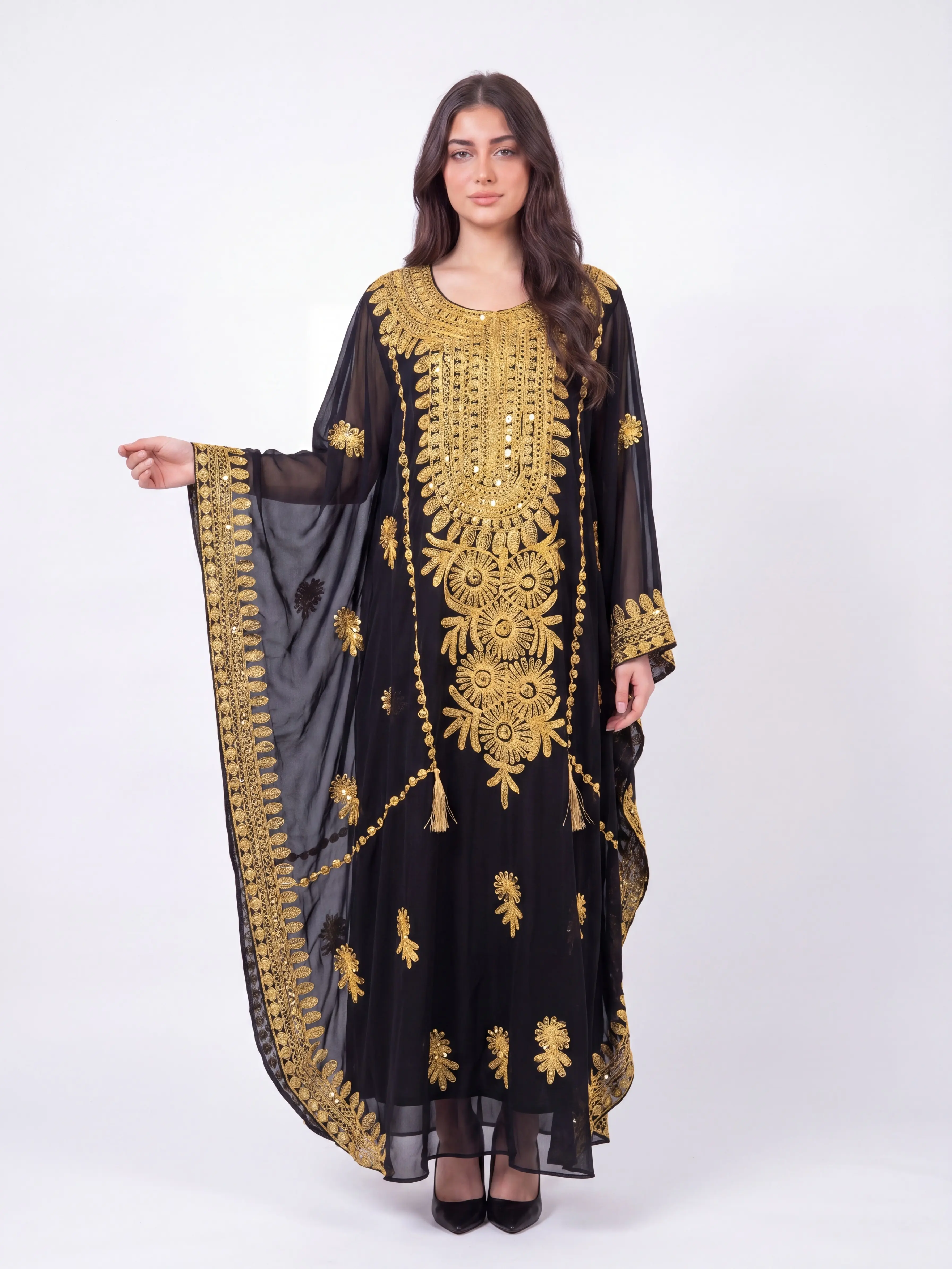 Dalia Hashimi - Women's Embrodiered Iraqi Dress, Arabic Dress, Ceremony Dress, Modest, Maxi - Eid, Ramadan, Gifts for Her