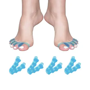 Toe Separators Toe Spacers Pack of 4 Correct Bunion Hammertoe Gel Footwear Comfort for Overlapping Toes in White Blue Pink Gentle Cuticles for Women Men Cuticles Manicure