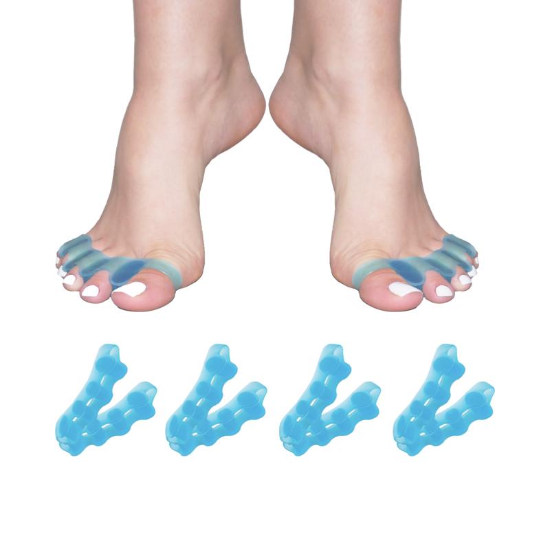 Toe Separators Toe Spacers Pack of 4 Correct Bunion Hammertoe Gel Footwear Comfort for Overlapping Toes in White Blue Pink Gentle Cuticles for Women Men Cuticles Manicure