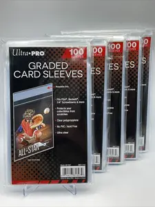 Ultra Pro GRADED Card Sleeves 5 Packs of 100, 500 Total Sleeves Fits Any Brand of graded cards