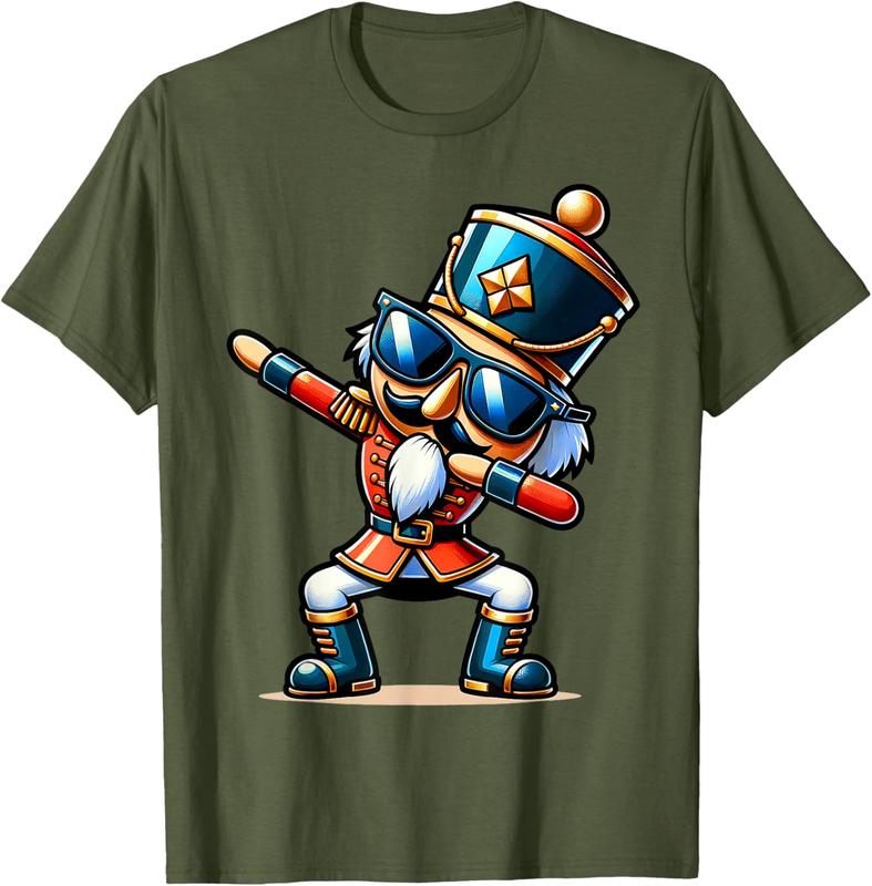 Christmas Nutcracker Dabbing Boys Santa Xmas Funny Unisex T-Shirt Sweatshirt Hoodie Hooded Cotton Menswear Man Classic Short Sleeve Tshirt