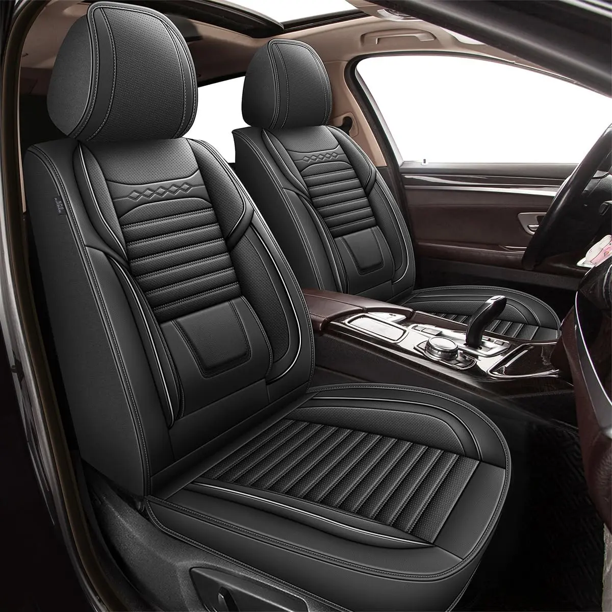 Custom Fit Seat Covers for Toyota Camry 2012-2026 Full Set - Breathable Leather Airbag Compatible Pets & Kids Friendly Stain Spill Resistant Easy Clean, Airbag-Safe, Leatherette, Automotive Seat Covers, Car Seat Cover