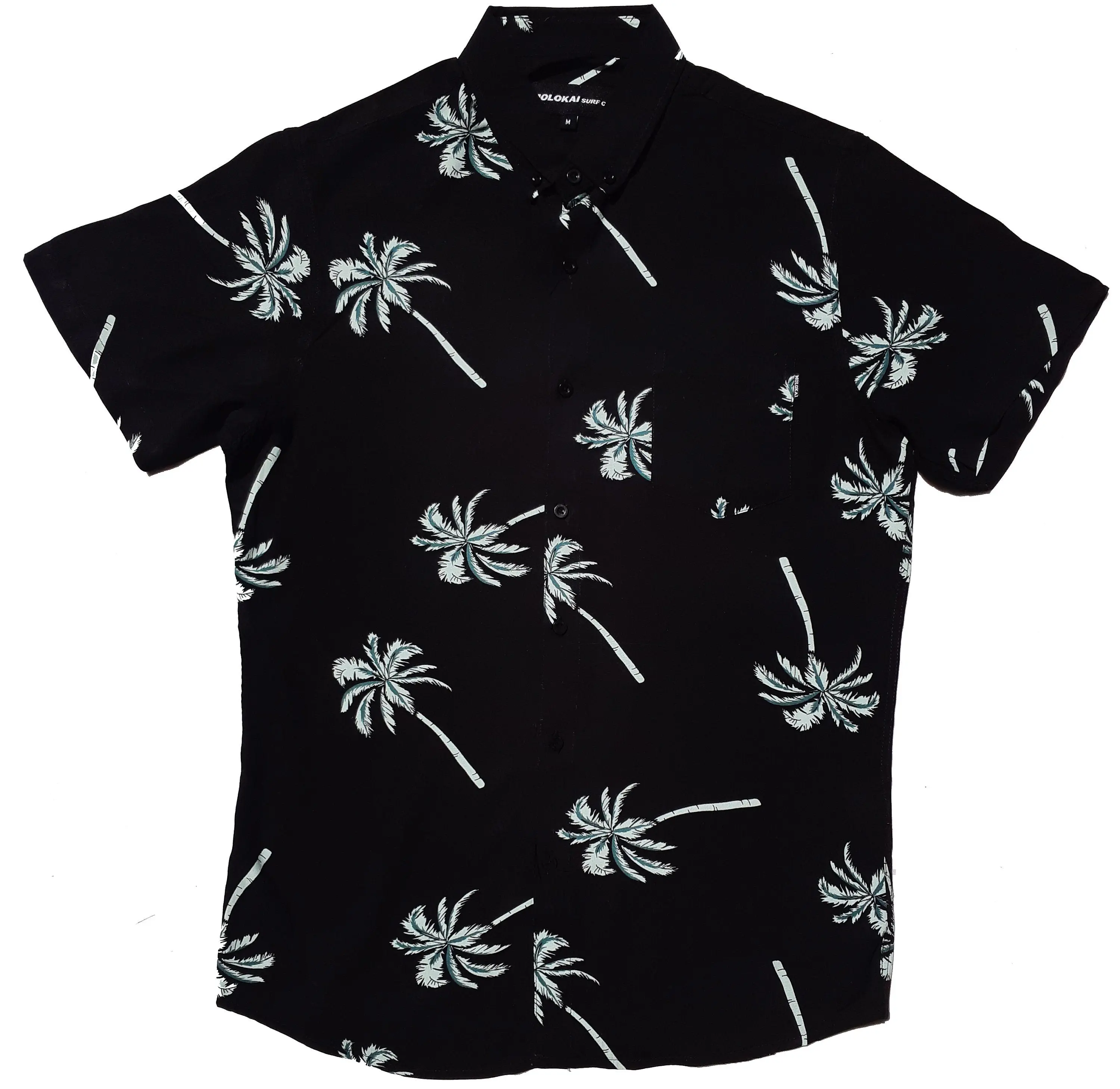 Molokai Teal Palms Button Down Shirt