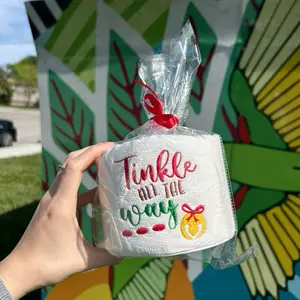 Funny Christmas gift toilet paper embroidery toilet  paper gift for Christmas holidays and friends