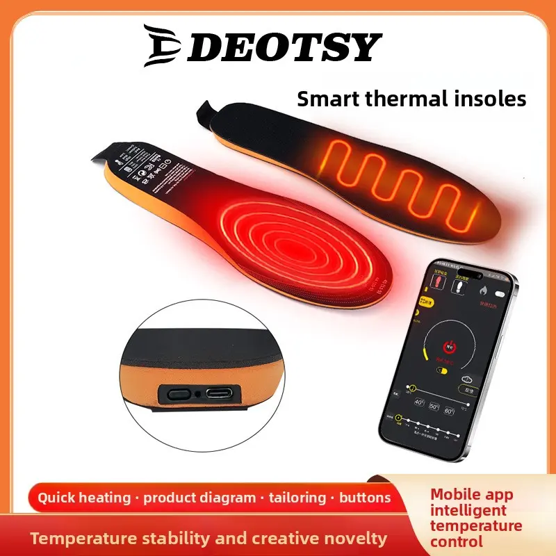 Electric heating heating insole charging can walk in winter outdoor warm foot treasure men's and women's third-gear wireless app temperature regulation App4 Generation 35-40 Yards