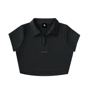 Stolen Ivory V-Neck Lapel Crop Top