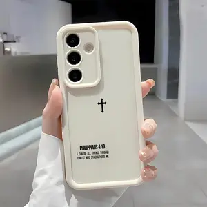 Christ Bible Verse Philippians 413 Soft&Flexible TPU Silicone Phone Case For Galaxy S26 Ultra S25 Edge S24 FE S23 S22 S21 Plus A13 A14 A15 A16 A17 A33 A34 A35 A36 A52 A53 A54 NOTE20 Durable|Shockproof|Full Camera Protection|Anti-Fingerprint summerwins