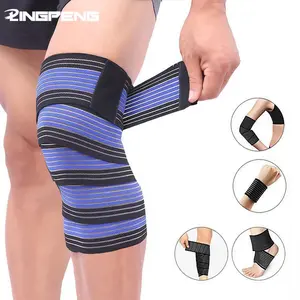 Elastic Breathable Ankle Support Brace, Adjustable Knee Wrist Foot Strap with Velcro, Sports Injury Protection Knee Pads Knees, Comfort Fit Design Knee Compression Wrap