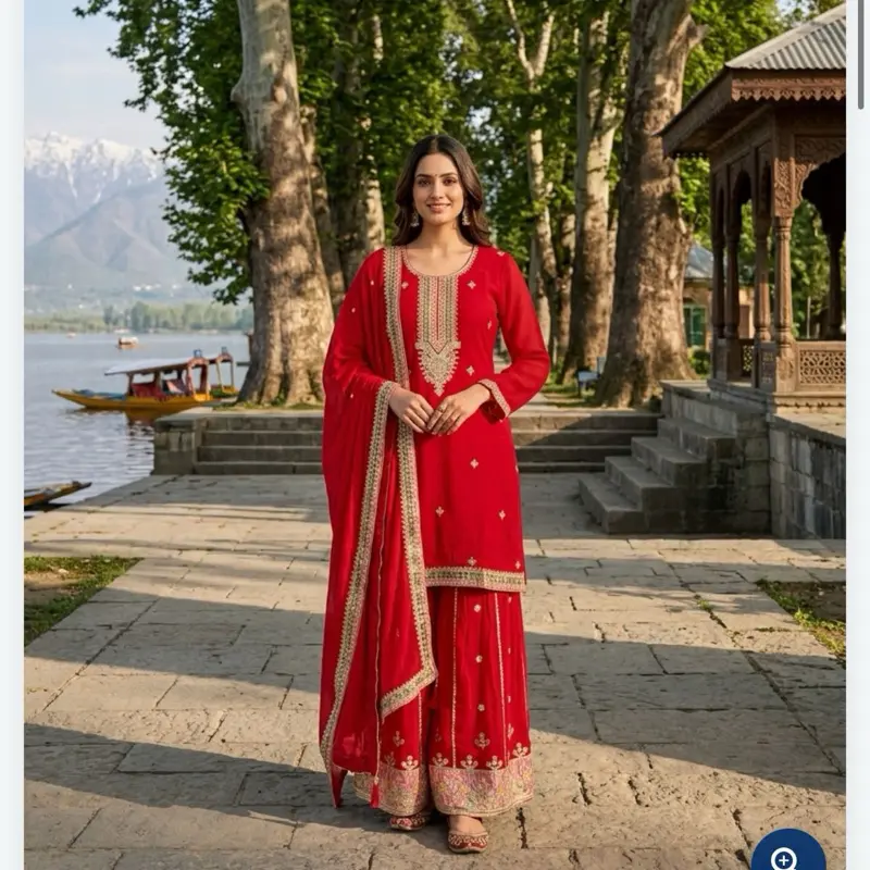 Women's Soft Comfortable Georgette Sharara Set, Party-Wear Outfit for Special Occasions