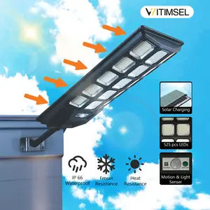 WITIMSEL Solar Street Light with Remote – Ultra Bright Outdoor Motion Sensor Light, 15000mAh Battery, IP66 Waterproof, for Yard, Garage, Driveway, and Parking Lot