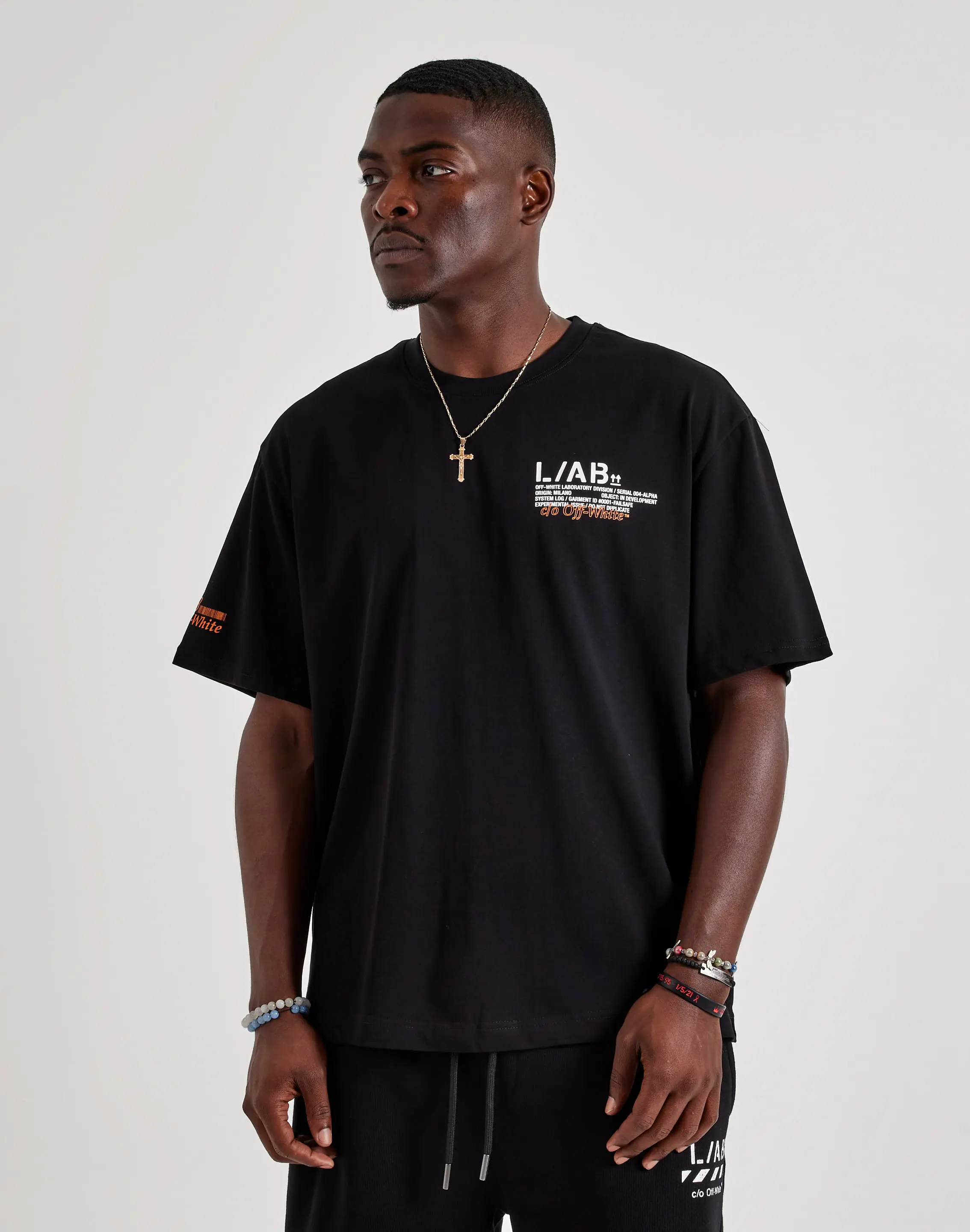 Mens Off-White L/AB Duct Tape Tee