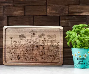 Wildflower Cutting Board - Custom Designs - Acacia Wood
