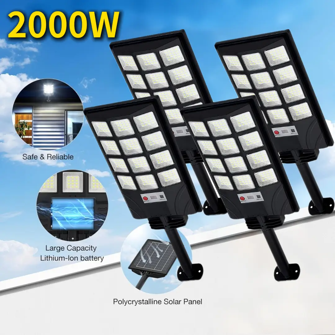 Solar Street Lights Outdoor Waterproof,6500K Solar Lights Outdoor 12000LM LED Flood Light, 320 Wide Angle with Motion Sensor and Remote Control for Ya