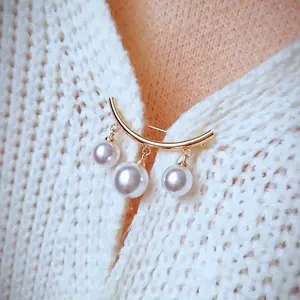 Elegant Fashion Pearls Brooch Pins For Women Fixed Straps Charm Safe Pin Brooches Clothing Clip Badge Dress Buckle Diy Jewelry Fashion Accessory