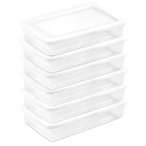 Sterilite 41 Qt Storage Box, Stackable Plastic Container, Home Organizer, 6 Pack