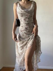 women's floral print dress, boho casual chic sleeveless dress for beach holiday vacation, ladies summer clothes, womenswear, sundresses, elegant floral dress