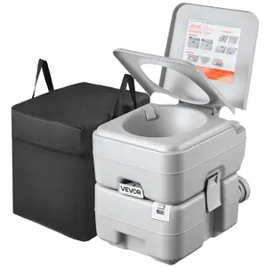 VEVOR Portable Toilet, 5.3 Gallon Detachable Waste Tank, 120 Flushes, Camping Toilet for Adults, Outdoor Travel Potty with Level Indicator, Carry Bag, Suitable for RV Travel, Camping, Hiking, Boating