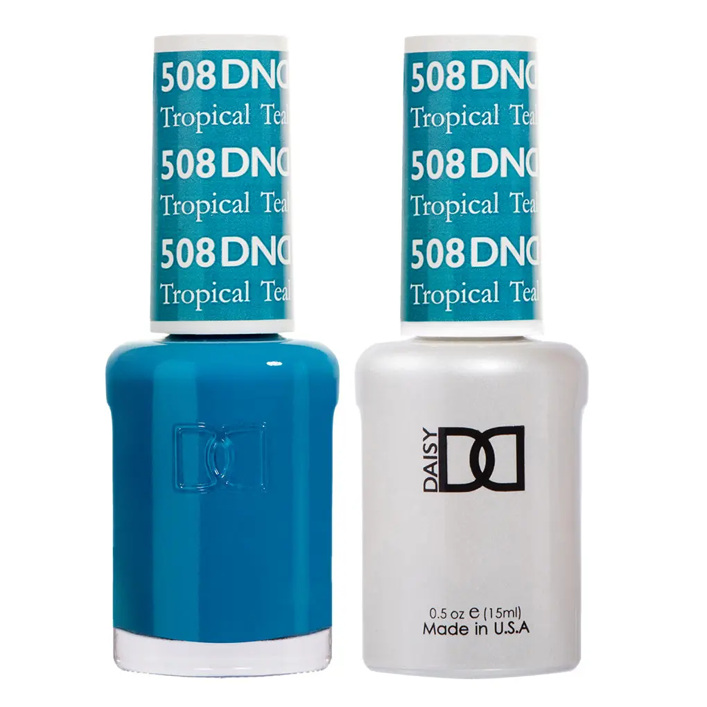 DND DC UV Gel Nail Polish & Regular Lacquer Duo Set, Tropical Teal #508, Professional Manicure Polish for Nail Art, Nail Care, Cosmetic