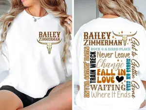 Bailey Zimmerman Front And Back Design T-shirt, Hoodie, BZ Design, Zimmerman Dan, Zimmerman Gift, For Men, For Women, Full Colors, Full Sizes Sweatshirt, Hoodie, Comfort Colors
