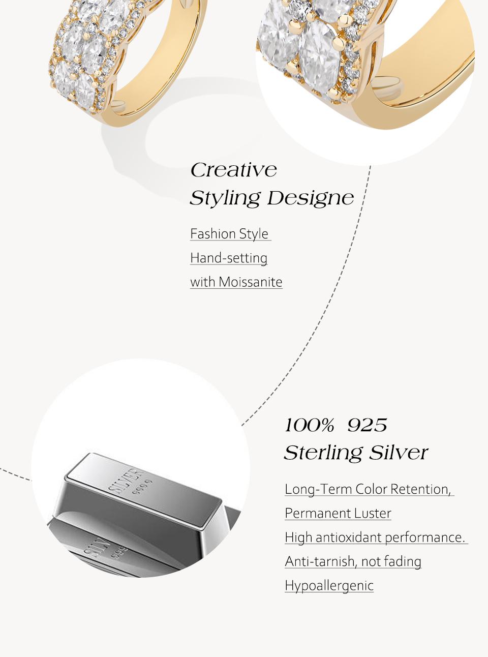 ATTAGEMS 0.3CT Oval Cut D VVS1 Color Lab-Grown Moissanite Ring Unisex 925 Sterling Silver Ring Party Anniversary Engagement Holiday Gift Fine Jewelry R355