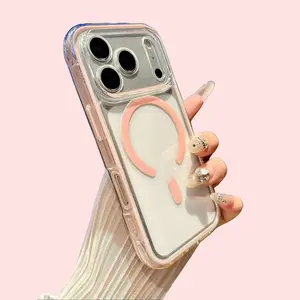 2-in-1 Magnetic Phone Case - Colorful, Transparent Airbag Anti-Drop, Precision Hole Anti-Slip Protective Cover for IP 17 Pro Max, 16 Pro, 15, 14, 13