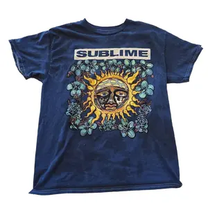 [Sale Up To 30%] Sublime Blue Mens Concert T Shirt Soft Cotton Casual Top for Men & Women, Summer Streetwear Vibe, Cute Summer Top