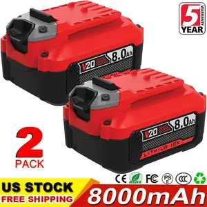 high quality  2PACK For CRAFTSMAN 20V Max V20 Lithium Ion 8.0 Ah Battery LED Indicator CMCB206