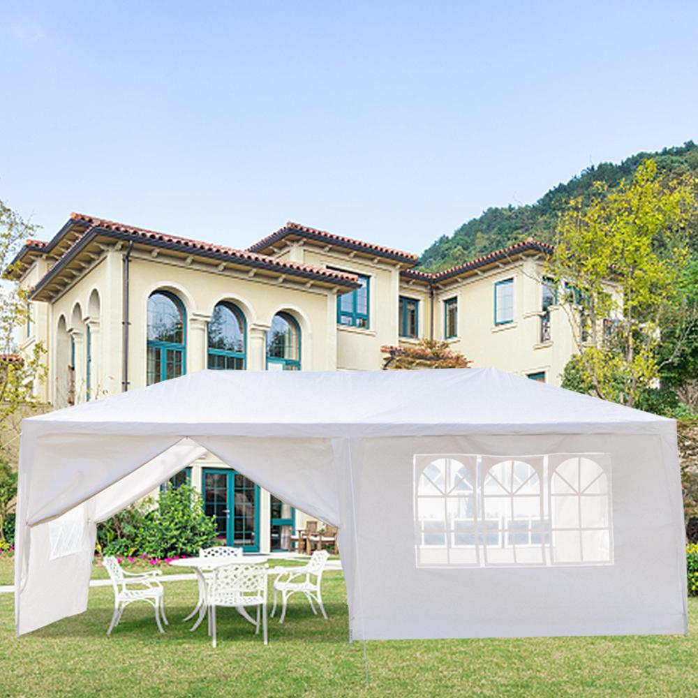 10'x20' Outdoor Party Tent with 6 Removable Sidewalls Waterproof Canopy Patio Wedding Gazebo White for Events