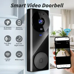 Security Video Doorbell Camera,1080P HD Wireless Security Camara,2.4G WiFi Supports Live View,Smart Doorbell,AI Human Detection Real Time Alert,Rechargeable Battery Powered,2-Way Audio,Easy To Install