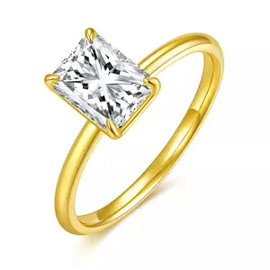 Rectangle Cut Gold Ring