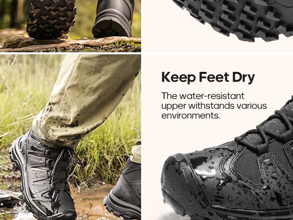 NORTIV8 Men's Mid-Cut Hiking Boots, Waterproof Outdoor Trekking Shoes for Backpacking, Camping