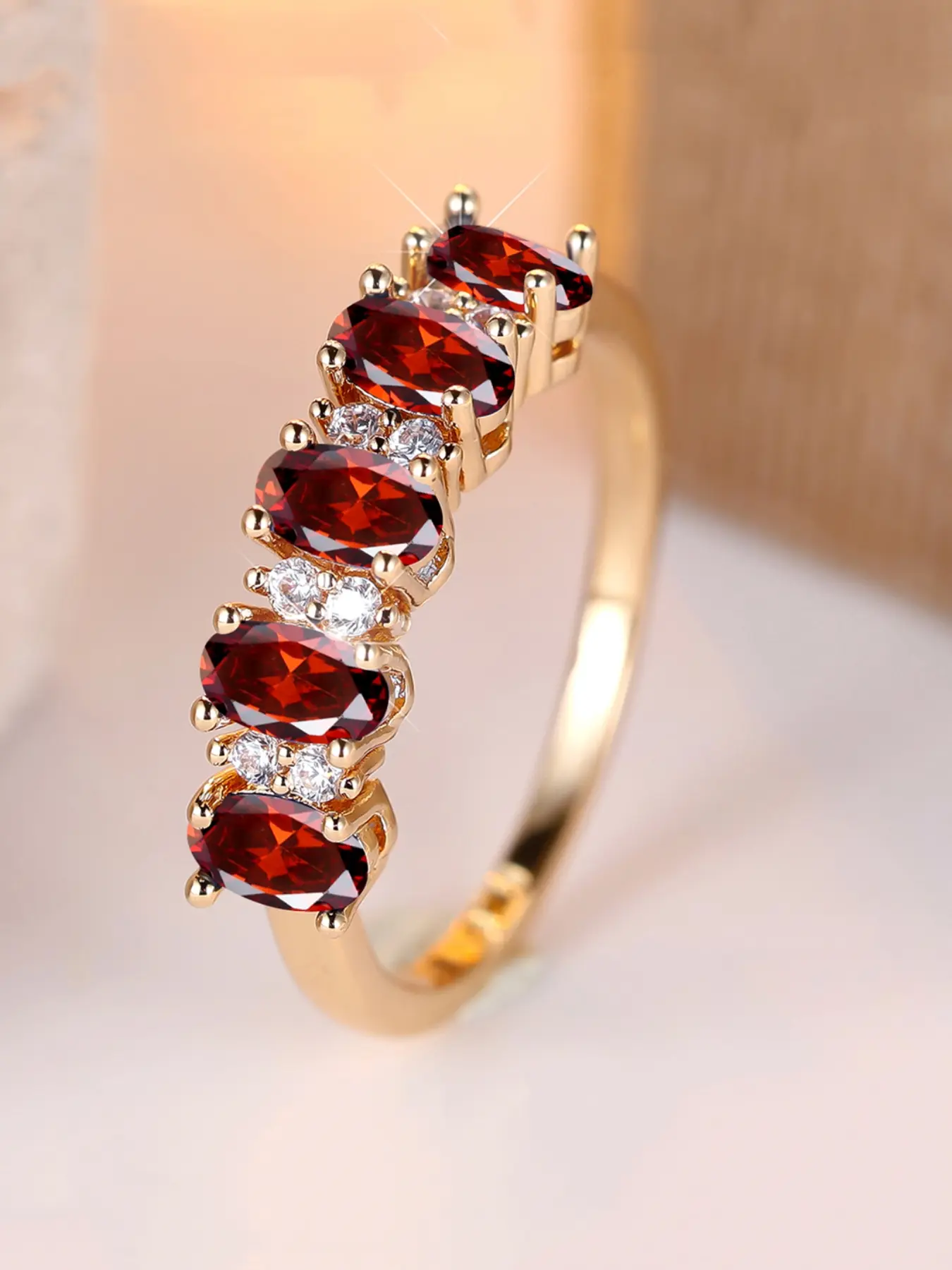 Elegant Women's Band Ring, Jewelry Ring with Imitation Crystal Inlay, Stackable Engagement Ring Design, Sparkling Rings, Perfect for Parties, Birthdays, Dates