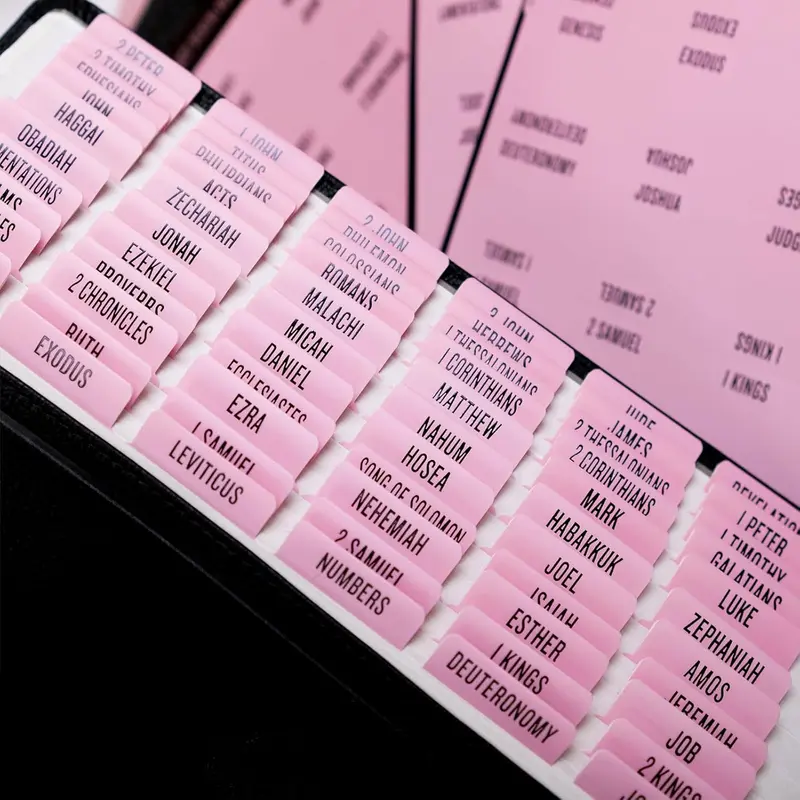 Laminated Black Foil Embossed Lettering Tabs - 66 Tabs Included, 80-Chapter 14 Blank, High Adhesive Peel-Stick Stickers, Easy to Read & Apply, Large Print Office Stationery Book Accessories for Mum
