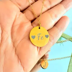 Custom Round Necklace with Spanish Text Names or Photo Personalizedin gold or silver color - disc Pendant- Jewelry