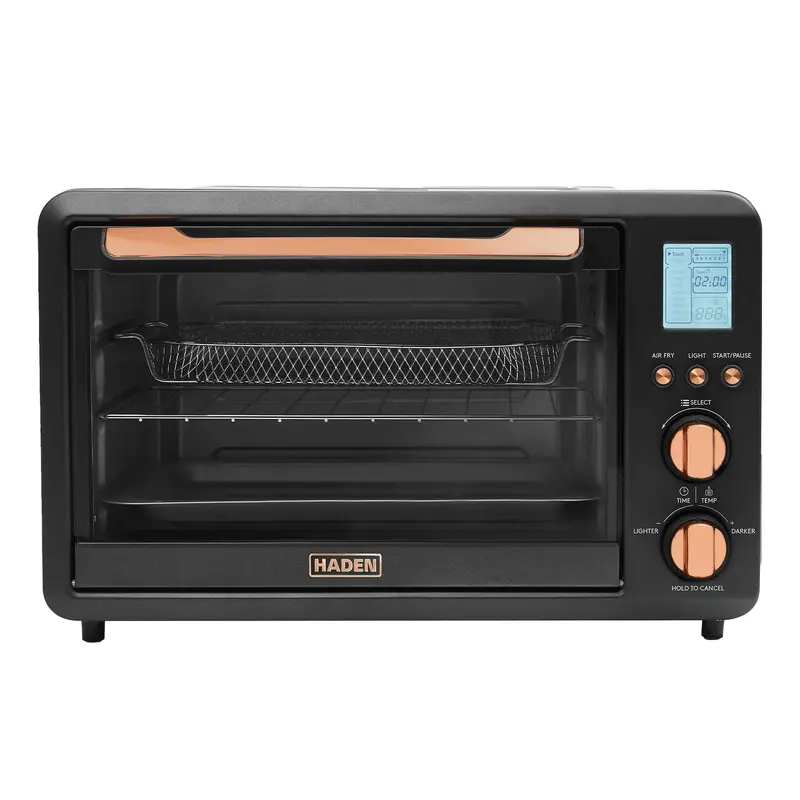 Haden Countertop 6 Slice Toaster Oven Air Fryer Combo for Kitchen, Black/Copper
