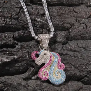 [ICE HUE] Unisex 18K Gold Vacuum Plated Copper Exquisite Trendy Pendant Necklace with 5A+ Sri Lanka Zircon, Hip-Hop Influence, Miami Italy Mexico & Micro Inspired, Luxury Costume Jewelry for Daily Wear, Gift Idea