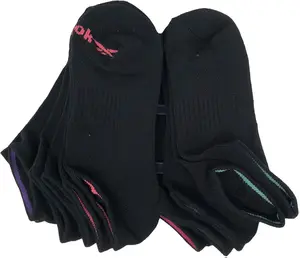 Reebok Ladies Low Cut Perfomance Training Socks (sock size 9-11/shoe size 4-10, Black Multi)