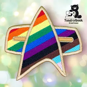 LGBTQ+ Pride Flag Trek Communicator Patch – Geeky Sew-On Embroidered Badge