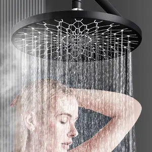 High Flow Rain Shower Head, 9.84 Inch Large Panel Home Shower Head, Boosted Pressure, Excellent Experience, High-Flow Rainfall Spray