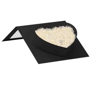 Gift Boutique - Valentine's Day Heart Shaped Gift Boxes Red Valentine Hearts Treat Box with Lids Valentines Nesting Cardboard Cookie Box for Giving Decorative Gift, Wrapping & Packaging(Black Window ）