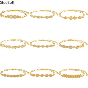 2026 New GoldGeometric Bracelet, Minimalist Cubic Zirconia Paperclip Chain, Dainty Layered Jewelry for Women