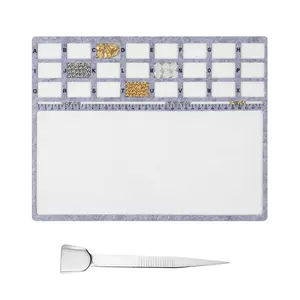 Felt Bead Board DIY Jewelry Making Tray, Handmade Bracelet Necklace Holder with Grid, Craft Supplies for Beading Projects, Bead Storage Tray